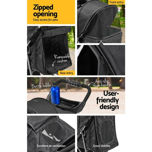 i.Pet Pet Stroller Dog Pram Cat Carrier Large Travel Pushchair